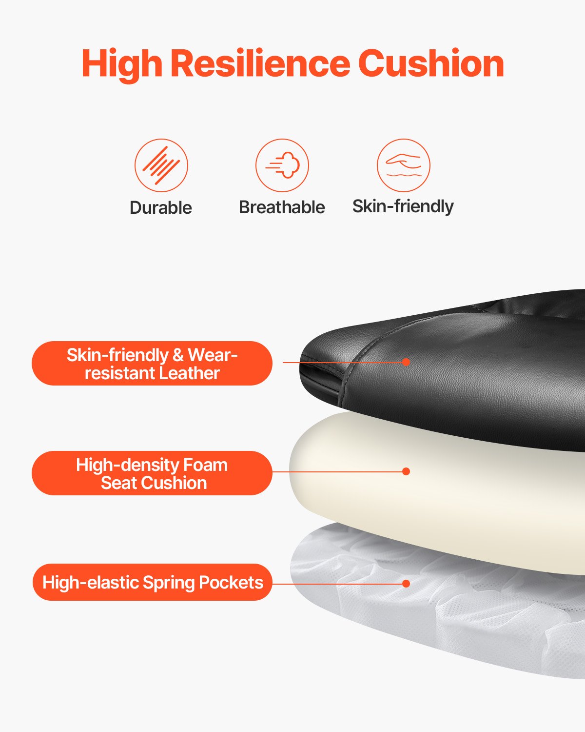 Executive Chair, High Back Office Chair with Footrest and Lumbar Pillow, Ergonomic Desk Chair 135° Recline & Adjustable Height, PU Leather Swivel Rolling Chair for Work, Study, Game, Black