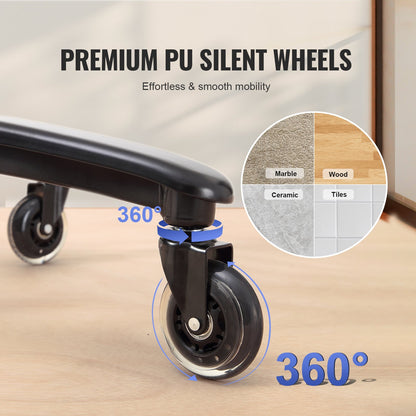 Heavy Duty Executive Office Chair with Cutting-edge Adjustable Lumbar Support for Long Hours, Big and Tall 400lbs Office Chair, Wide Thick Padded Strong Metal Base Quiet Wheels