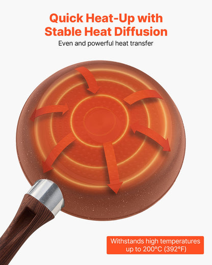 Stekpanna, Äggpannor i Aluminium, Set med 3 delar (250, 280, 325 mm), Robusta Stekpannor med Värmebeständigt Handtag, Kockens Köksredskap, För Gas, El, Induktion, Grå