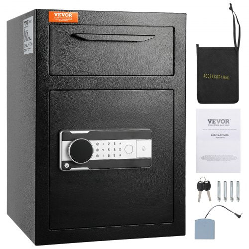 2.5 Cub Depository Safe, Deposit Safe with Drop Slot, Electronic Code Lock and 2 Emergency Keys, 20.27'' x 13.97'' x 13.97'' Business Drop Slot Safe for Cash, Mail in Home, Hotel, Office