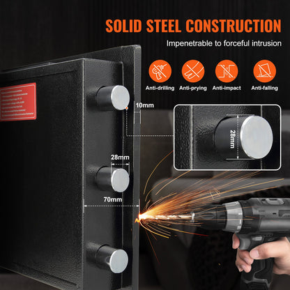 2.5 Cub Depository Safe, Deposit Safe with Drop Slot, Electronic Code Lock and 2 Emergency Keys, 20.27'' x 13.97'' x 13.97'' Business Drop Slot Safe for Cash, Mail in Home, Hotel, Office