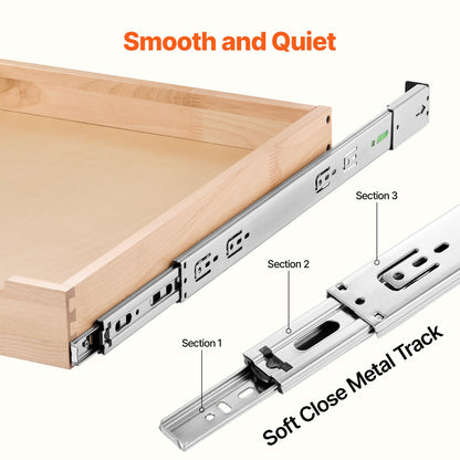 Pull Out Cabinet Organizer, 20"W x 21"D Cabinet Drawer, Soft Close Slide out Shelf, Heavy-Duty Sliding Wood Drawer, Bottom and Side Assembly Base Cabinet Organization for Kitchen Pantry Bathroom