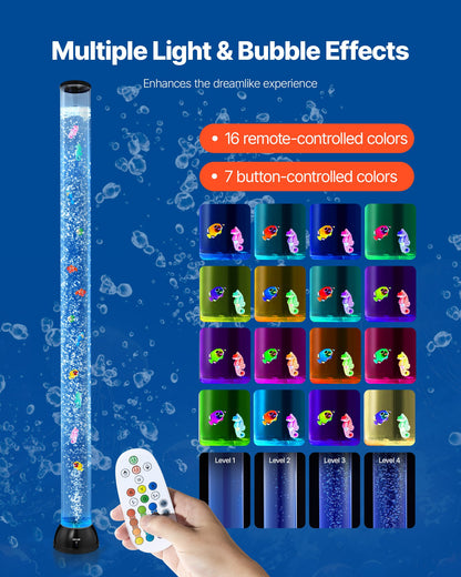Bubble Tube Lamp 16 Color 150 cm Sensory Aquarium Lamp for Relief Calming