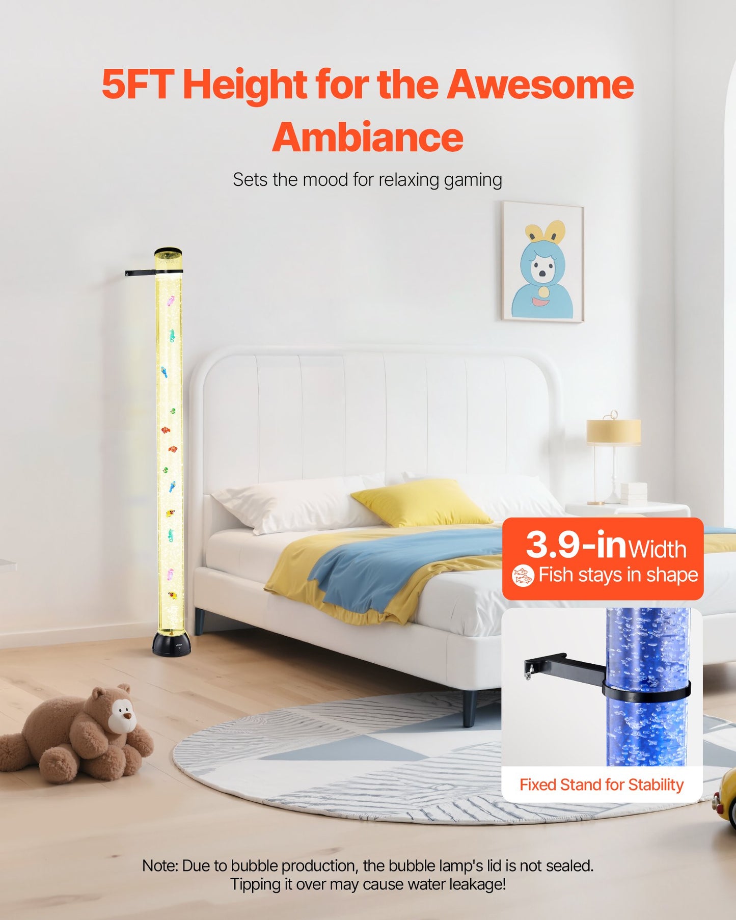 Bubble Tube Lamp 16 Color 150 cm Sensory Aquarium Lamp for Relief Calming