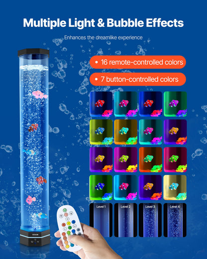 Bubble Tube Lamp 16 Color 80 cm Sensory Aquarium Lamp for Relief Calming