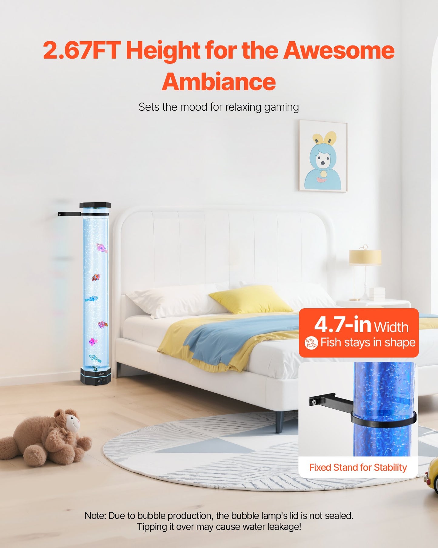 Bubble Tube Lamp 16 Color 80 cm Sensory Aquarium Lamp for Relief Calming