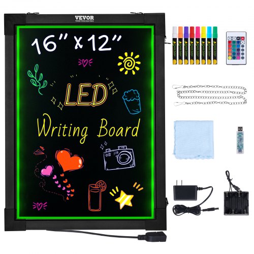 LED Message Writing Board 40.6x30.5 cm Illuminated Erasable Lighted Chalkboard