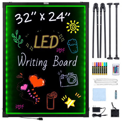 LED Message Writing Board 81.3x61 cm Illuminated Erasable Lighted Chalkboard