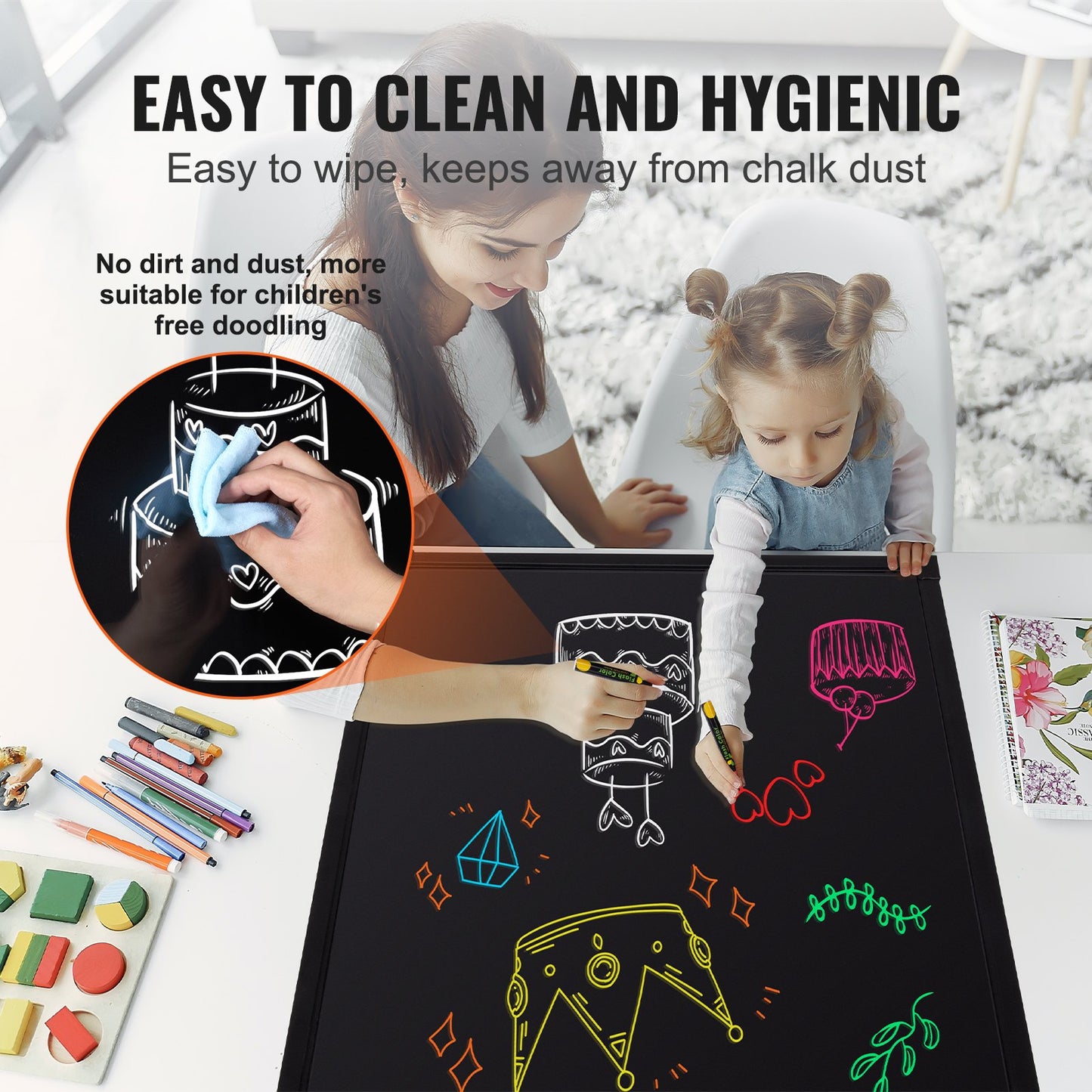 LED Message Writing Board 81.3x61 cm Illuminated Erasable Lighted Chalkboard