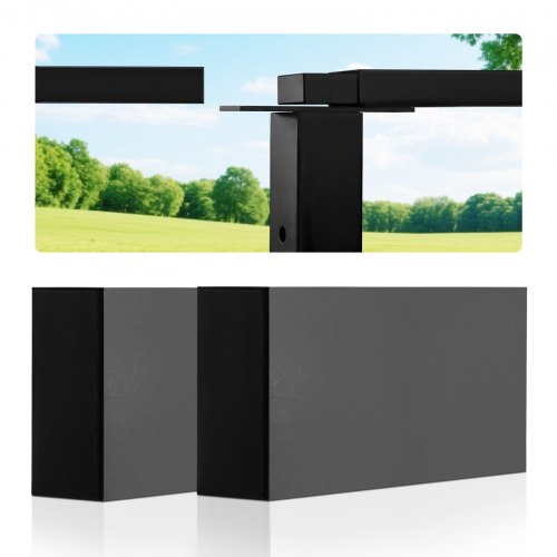 2-pack ledstångskopplingar, tillbehör till plana förlängningar för trappräcken, POM-ledstångskopplingar för rektangulärt kabelräcke, kabelskenasystem för däck utomhus, mattsvart, HT-04