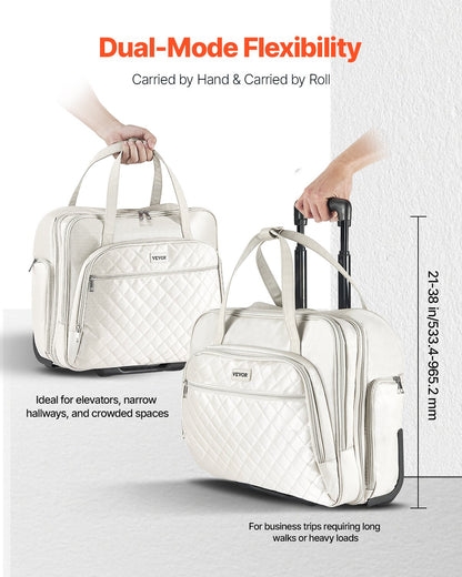 Rullande datorväska 15,6 tum (39,6 cm) datorväska med hjul för resor kvinnor män