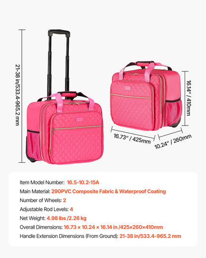 Rolling Laptop Bag 17,3 inch (43,9 cm) Wheeled Computer Bag for Travel Women Men