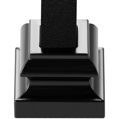 Balusterskor i aluminiumlegering, platt sko med skruvhål för 1/2 tums fyrkantig rullkorg, vridknötrappbaluster, metallspindelräcke, satinsvart (50 st)