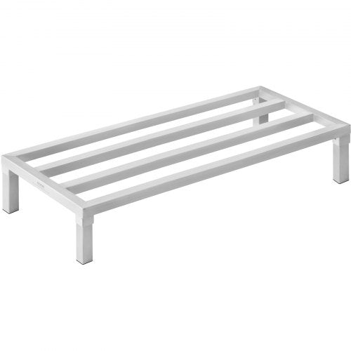 Aluminum Dunnage Rack, 48” x 20” Commercial Food Floor Rack, 8” Off the Floor, 1800 lbs Capacity All-Welded Aluminum Storage Rack, for Storage in Restaurants, Kitchens, Garages and Vehicles