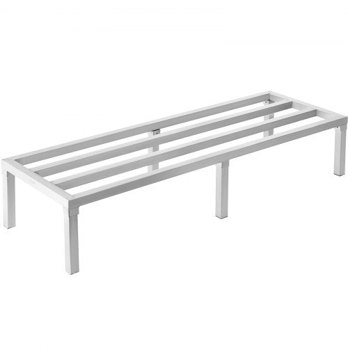 Aluminum Dunnage Rack, 60” x 20” Commercial Food Floor Rack, 12” Off the Floor, 1800 lbs Capacity All-Welded Aluminum Storage Rack, for Storage in Restaurants, Kitchens, Garages and Vehicles