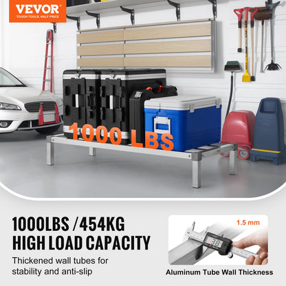 Aluminiumställ för lastutrymme, 112 x 51 cm kommersiellt golvställ för livsmedel, 20 cm från golvet, helsvetsat förvaringsställ i aluminium med en kapacitet på 450 kg, för förvaring i restauranger, kök, garage och fordon