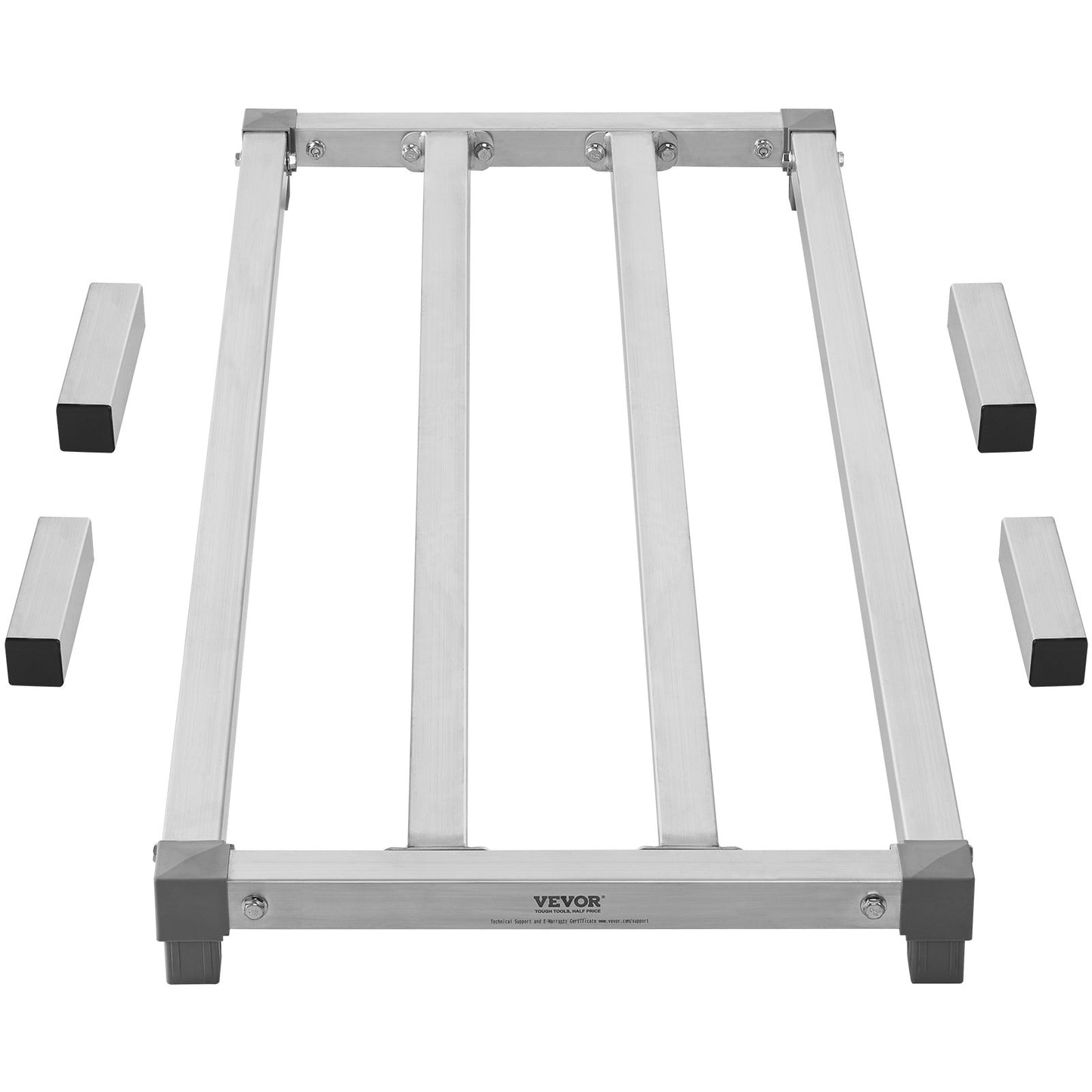 Aluminiumställ för lastutrymme, 112 x 51 cm kommersiellt golvställ för livsmedel, 20 cm från golvet, helsvetsat förvaringsställ i aluminium med en kapacitet på 450 kg, för förvaring i restauranger, kök, garage och fordon