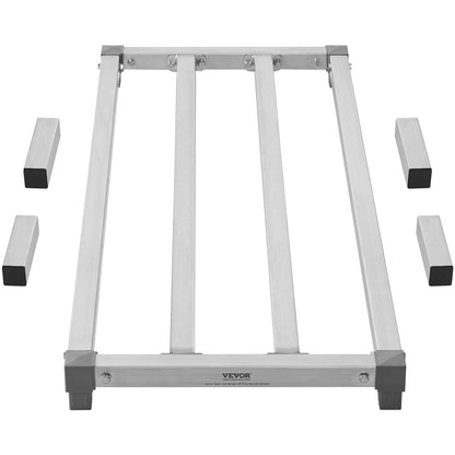 Aluminiumställ för lastutrymme, 112 x 51 cm kommersiellt golvställ för livsmedel, 20 cm från golvet, helsvetsat förvaringsställ i aluminium med en kapacitet på 450 kg, för förvaring i restauranger, kök, garage och fordon