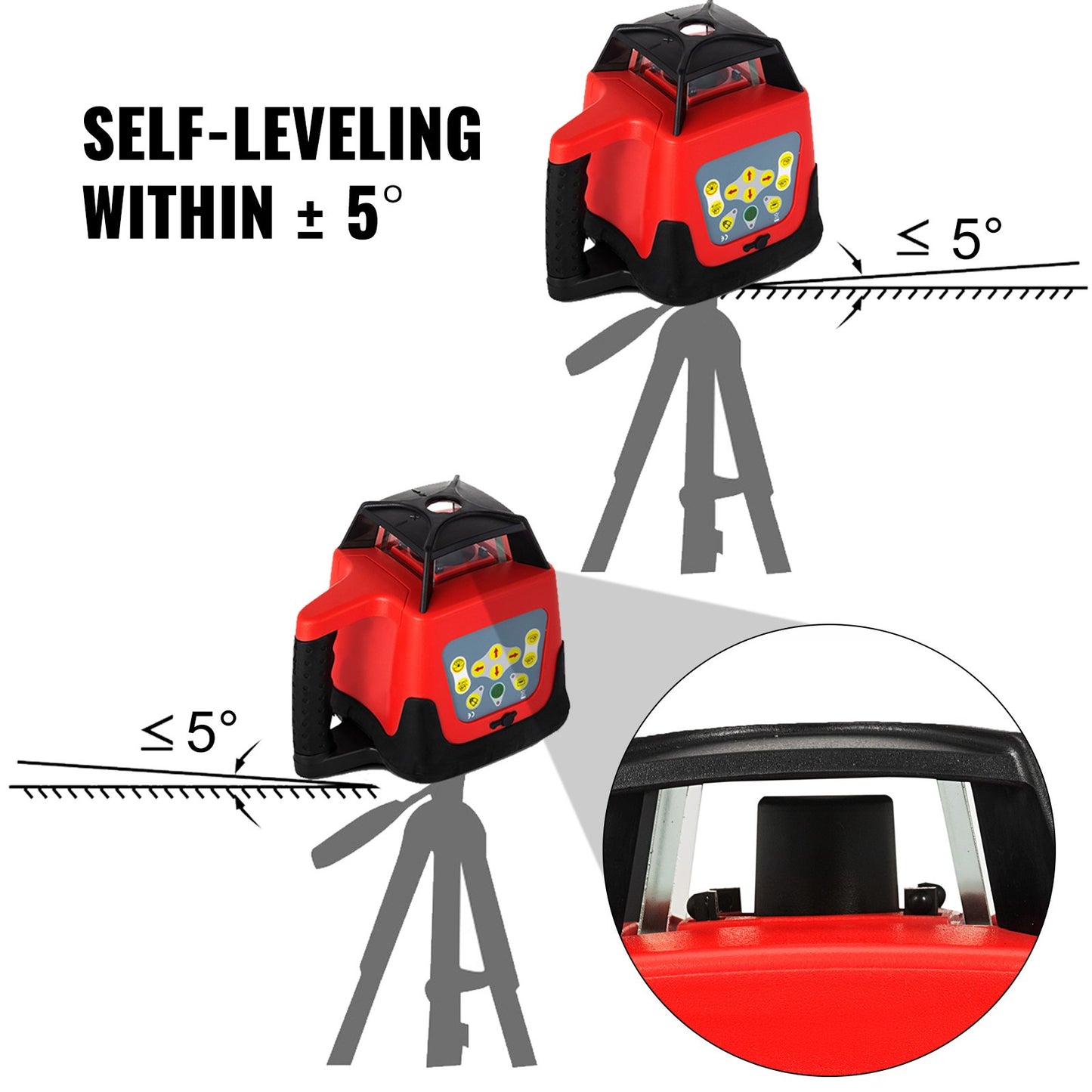 Laser Level Green Beam Self Rotating Leveling Kit Automatic Professional Heavy Laser Tool with Receiver Remote Control Carrying Case