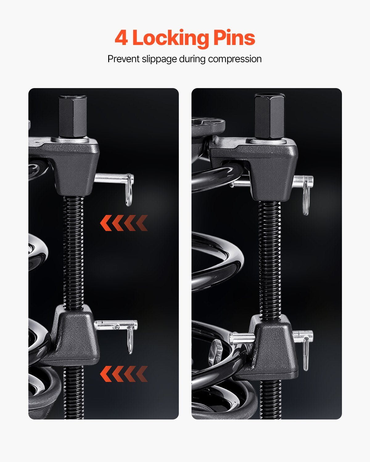 Strut Spring Compressor, 2 Pack, Heavy Duty Coil Spring Compressor Tool with 10.4 Inches(256 mm) Range, Compatible with 0.86 inches(22 mm) Hex Sockets, Fit for Car Truck Motorcycle, Black