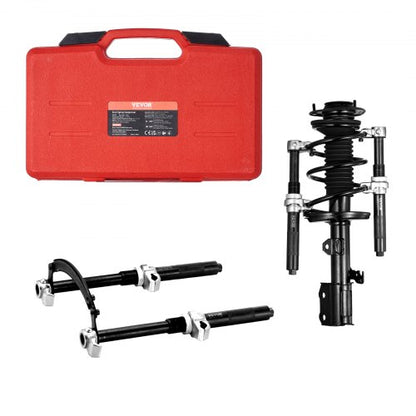 Coil Spring Compressor Tool, 2 pcs Heavy Duty Macpherson Strut Spring Compressor Set, 1200.2 kg Strut Spring Compressor with Safety Bracket and Carrying Case, for Car Truck ATV UTV