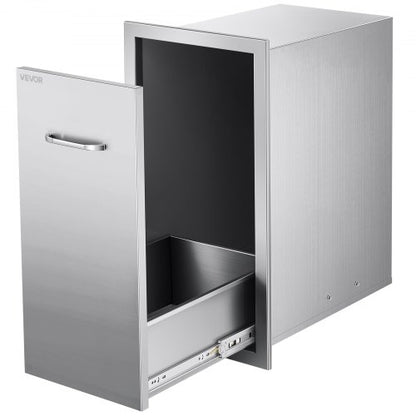 Soplåda för utomhuskök, 33,5 cm B x 49,6 cm D x 61,8 cm H Invändig förvaring, mångsidiga utekökslådor i rostfritt stål, maxkapacitet per våning, 22,5 kg, för utomhuskök med grillö