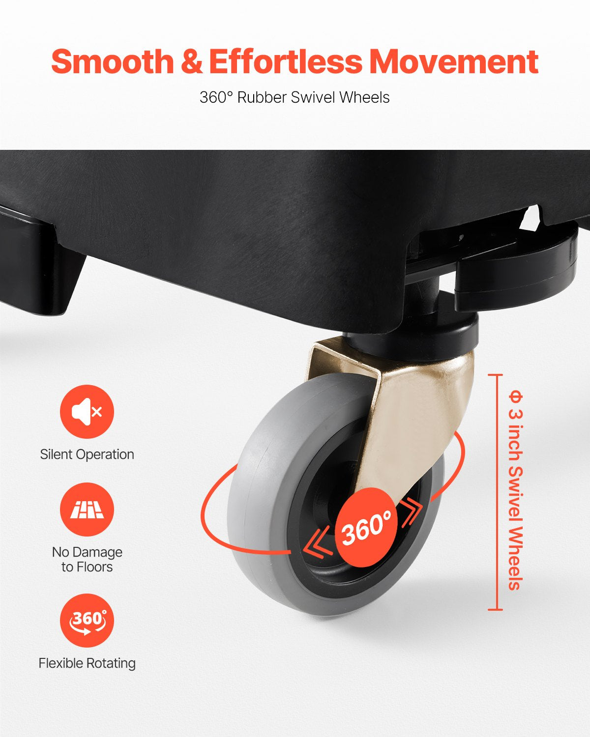 Trash Can Dolly, Fit 16/23 Gallon Containers, Slim Trash Can Roller Base with 4 Lockable Wheels, 200lbs Weight Capacity, Heavy Duty Barrel Dolly, Smooth & Quiet Rolling Plastic Bin Dolly