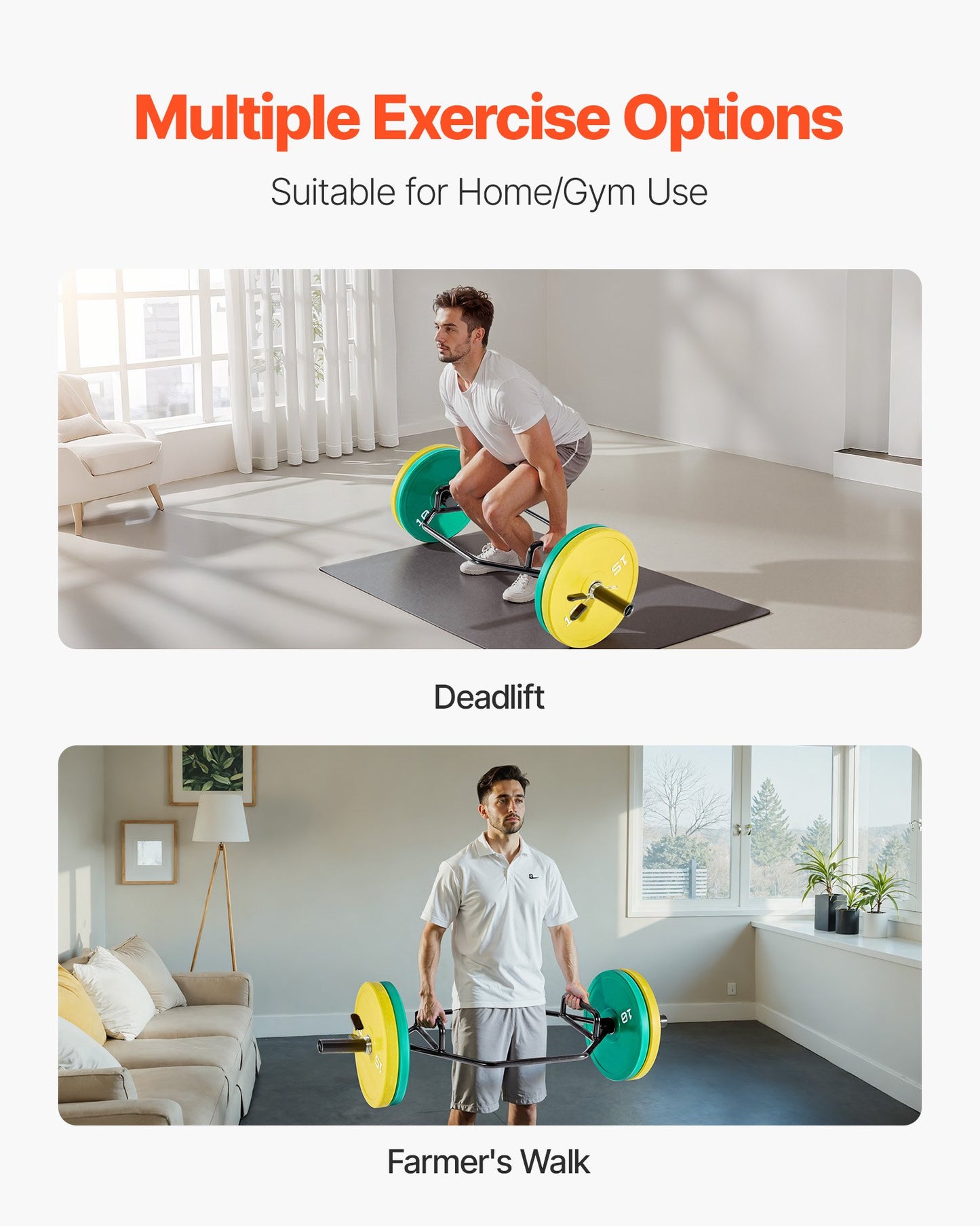 Trap Bar Hex Bar, 50 mm sexkantsstång, 360 kg kapacitet Shrug Bars med räfflade grepp, tyngdlyftnings- och styrketräningsutrustning, hemmagym för knäböj, marklyft, axelpress, svart