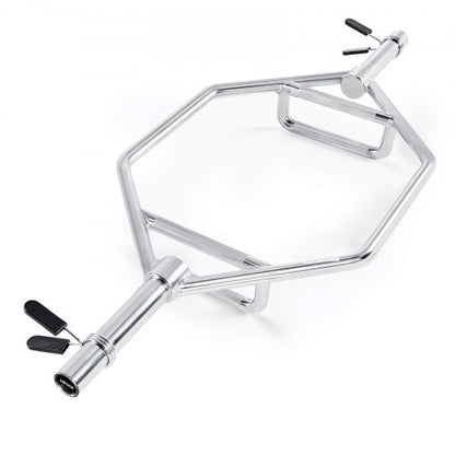 Trap Bar Hex Bar, 50mm Hex Barbell, 360 kg Capacity Shrug Bars with Knurled Grips, Weightlifting and Strength Training Equipment, Home Gym for Squats, Deadlifts, Shoulder Presses, Silver