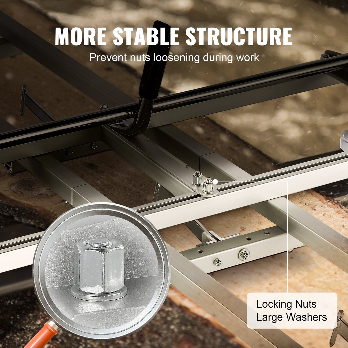 Motorsågsverk och skenstyrningssystem, bärbart sågverk 36 cm-91 cm svärd, 2,74 m aluminiumskenastyrning med motorsågsverk för träarbetare och snickare