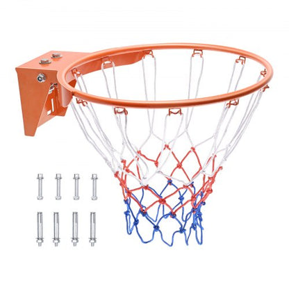 Basketkorg, väggdörrmonterad basketkorg, kraftig Q235 basketmål med flexkant och nät, standard 18" hängande basketkorg för inomhus och utomhusbruk för barn och vuxna