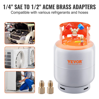 Refrigerant Recovery Reclaim 13.6 kg Cylinder Tank 400 PSI Liquid Rated Y Valve