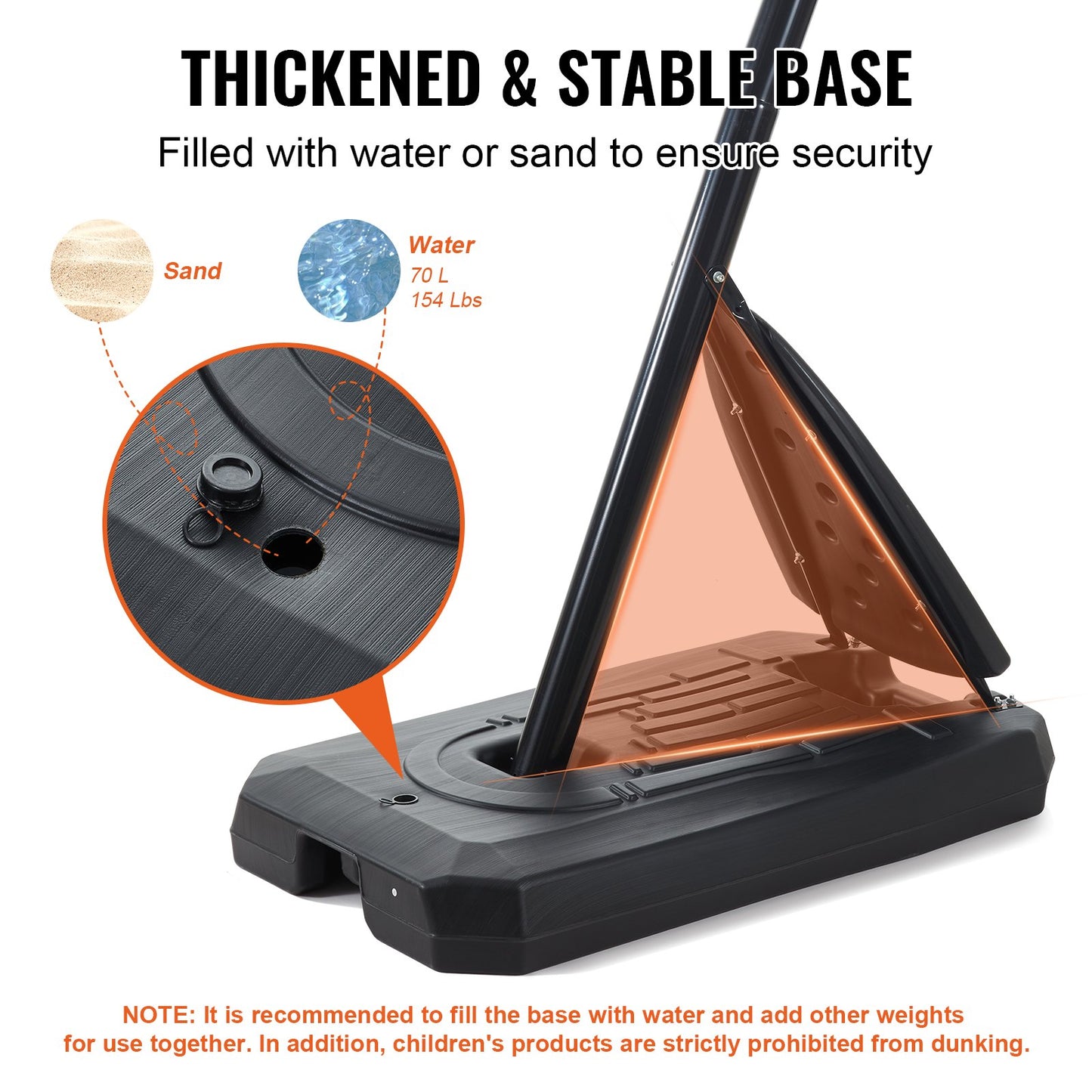 Basketball Hoop, 7.6-10 ft Adjustable Height Portable Backboard System, 50 inch Basketball Hoop & Goal, Kids & Adults Basketball Set with Wheels, Stand, and Fillable Base, for Outdoor/Indoor