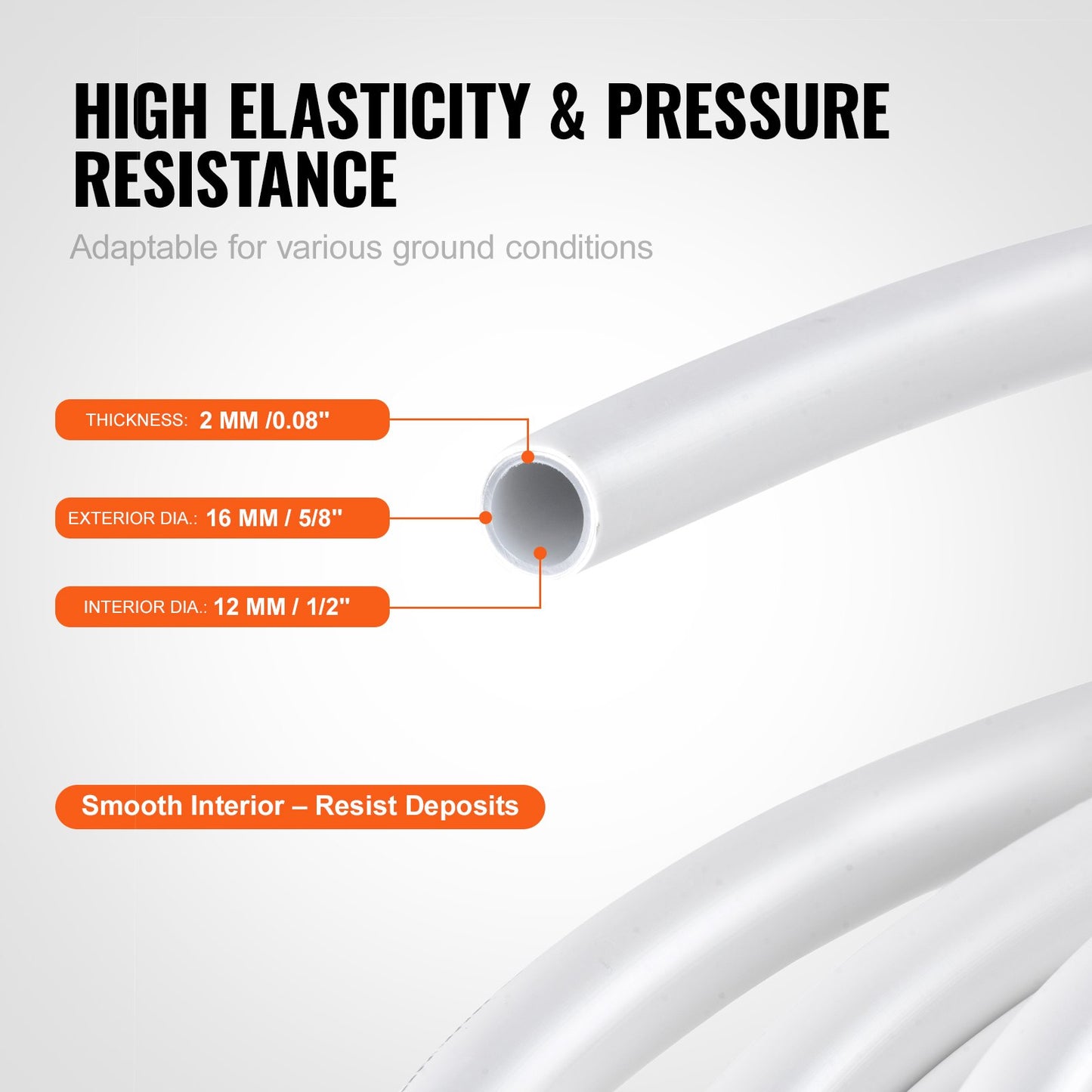PEX-AL-PEX-rör, 200 m, 16 mm diameter aluminium-plastkompositrör Syrebarriär Värmegolv PEX-rör, 2 mm tjocklek Värmegolv VVS Inre aluminiumlager PEX-slang Rör