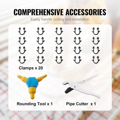 PEX-AL-PEX-rör, 200 m, 16 mm diameter aluminium-plastkompositrör Syrebarriär Värmegolv PEX-rör, 2 mm tjocklek Värmegolv VVS Inre aluminiumlager PEX-slang Rör