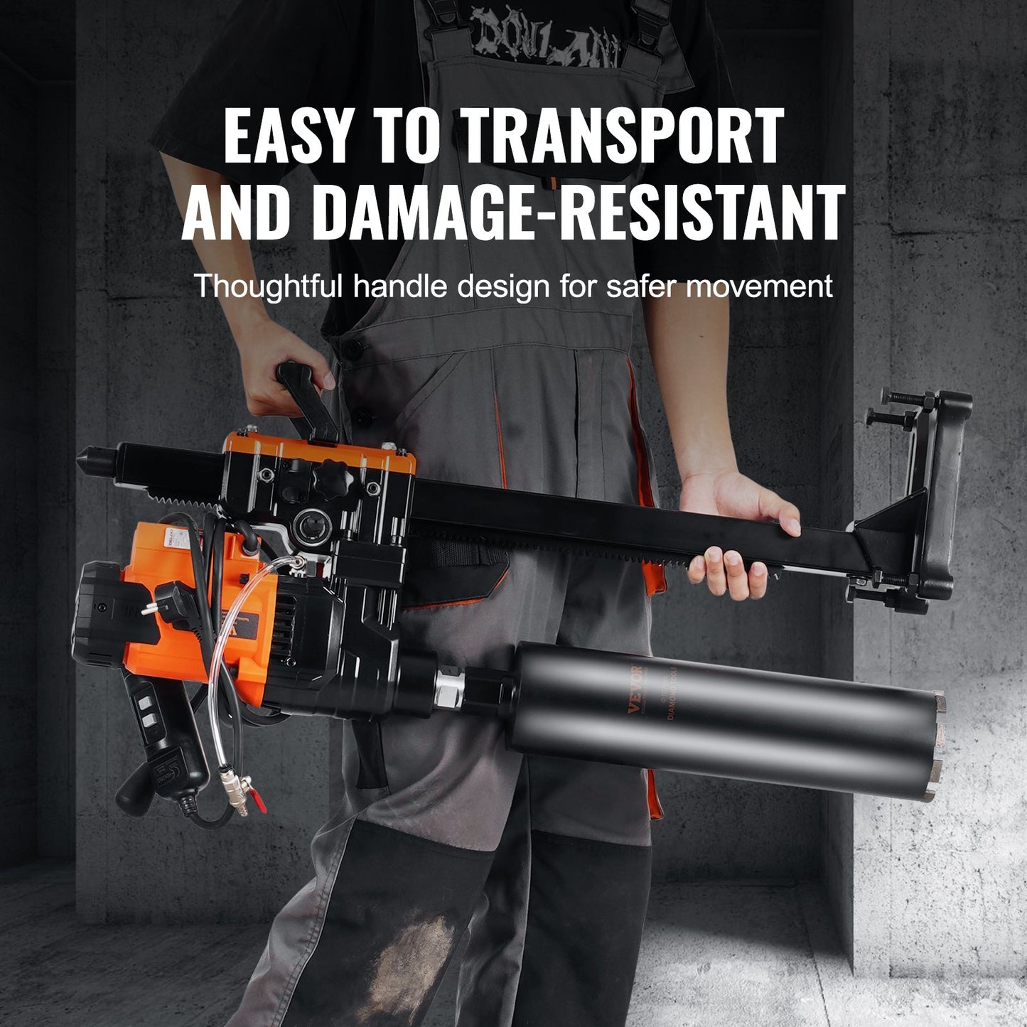 Core Drill Machine 2.03-24.9 cm Dia 3200W Diamond Core Drill Rig with Stand