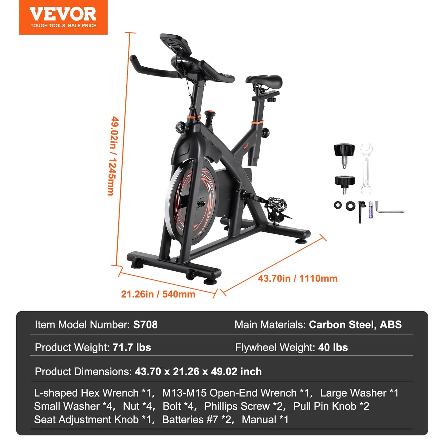 Exercise Bike, Adjustable Magnetic Resistance Stationary Bike, Indoor Cycling Bike for Home Cardio, Workout Bike with Silent Belt Drive, Comfortable Seat Cushion, LCD Monitor, and Heavy Flywheel