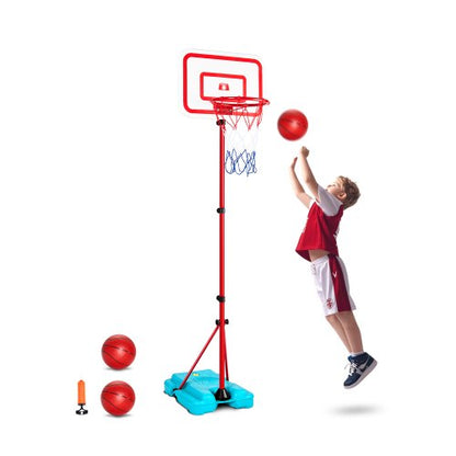 Kids Basketball Hoop, Height Adjustable, Portable Basketball Court with Fillable Base, Indoor and Outdoor Backyard Sport Game, Toddler Basketball Toys for Kids 3-8 Years Old, Boys and Girls