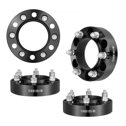 Wheel Spacers, 1.5" 6"x5.5" Wheel Adapters, 6 Lug Forged Spacer, 106.1 mm Bore Hubcentric M12 x1.5 Studs Spacers, Fit for 1996-2022 Toyota and Lexus, 4 PCS Black