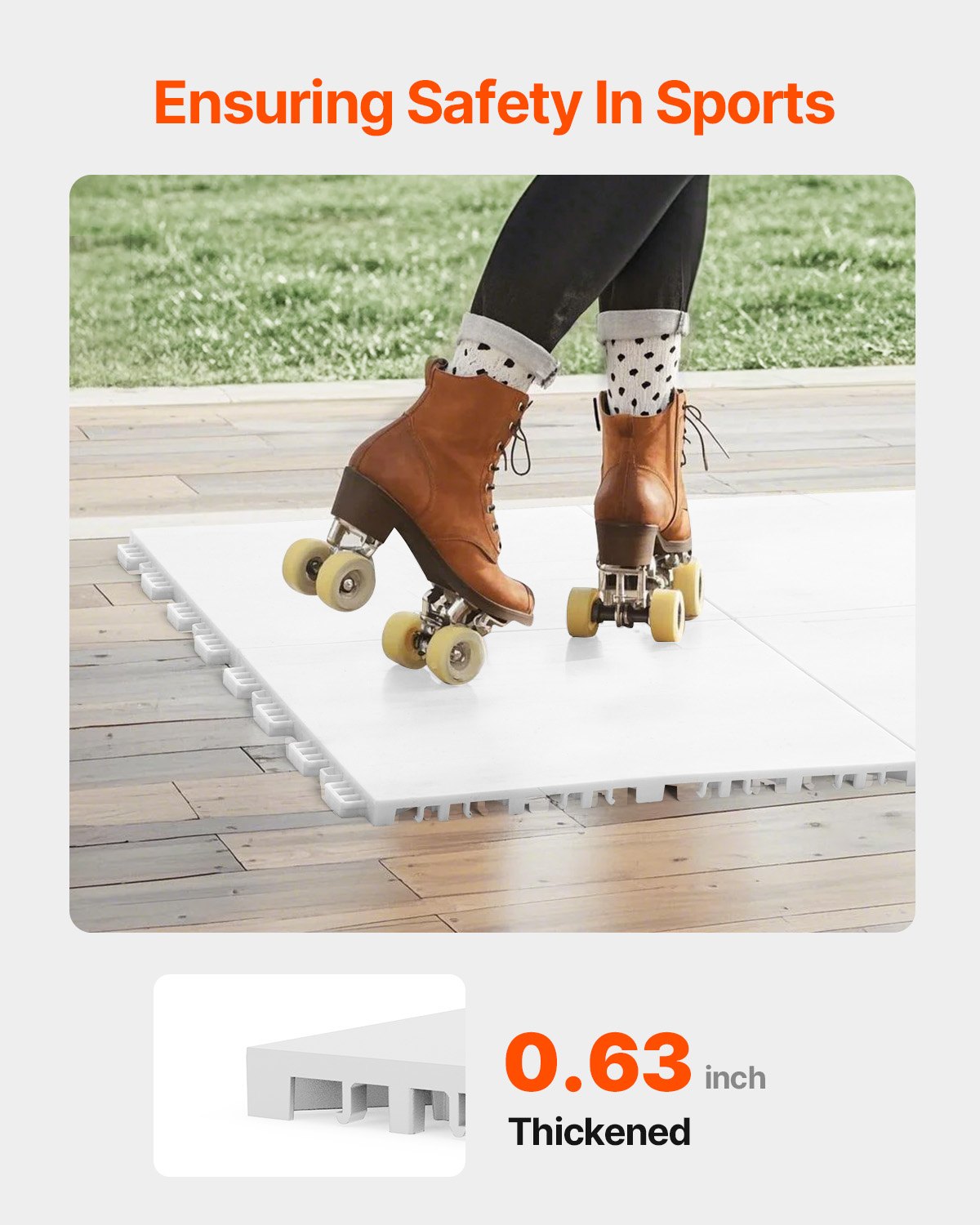 Dryland Tiles for Hockey Floor Mat, 12 x 12 in 15 Pcs Interlocking Versatile Training Surface, Dance Floor Tiles, Hockey Training Equipment Board for Shooting (Ash Gray, 15 sq. ft/Box)