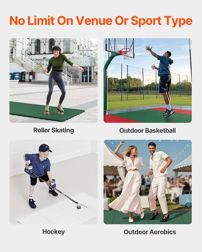 Dryland Tiles for Hockey Floor Mat, 12 x 12 in 15 Pcs Interlocking Versatile Training Surface, Dance Floor Tiles, Hockey Training Equipment Board for Shooting (Ash Gray, 15 sq. ft/Box)