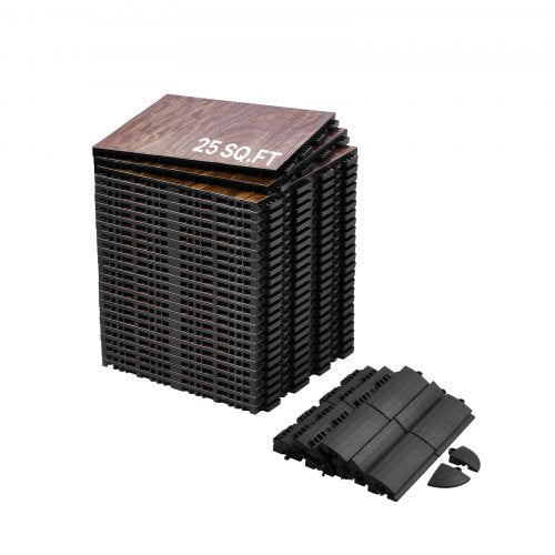 Dance Floor Tiles, 12.4 x 12.4 in 25 Piece Interlocking Dance Flooring, Portable Dance Practice Floor with Cushioned Base (Oak Wood Grain, 25 sq. ft/Box )