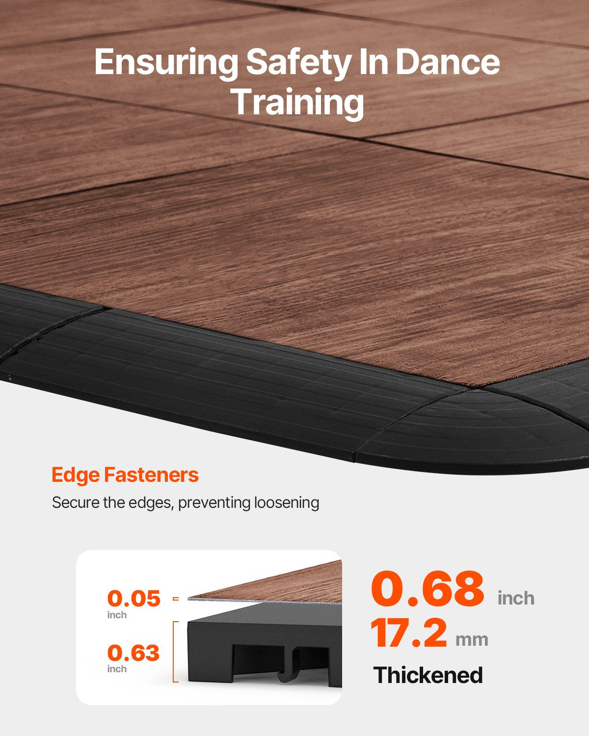Dance Floor Tiles, 12.4 x 12.4 in 25 Piece Interlocking Dance Flooring, Portable Dance Practice Floor with Cushioned Base (Oak Wood Grain, 25 sq. ft/Box )