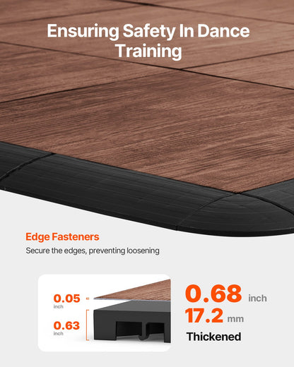 Dance Floor Tiles, 12.4 x 12.4 in 25 Piece Interlocking Dance Flooring, Portable Dance Practice Floor with Cushioned Base (Oak Wood Grain, 25 sq. ft/Box )