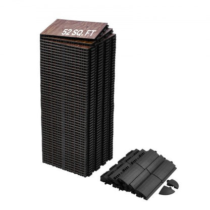 Dansgolvsplattor, 30,5 x 30,5 cm, 52 delar, sammankopplade dansgolv, bärbart övningsgolv för dans med vadderad bas (ekådring, 46 kvm/låda)