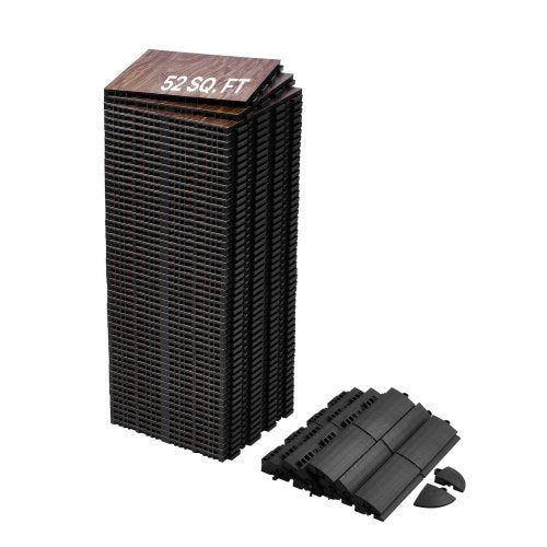 Dance Floor Tiles, 12.4 x 12.4 in 52 Piece Interlocking Dance Flooring, Portable Dance Practice Floor with Cushioned Base (Oak Wood Grain, 52 sq. ft/Box )