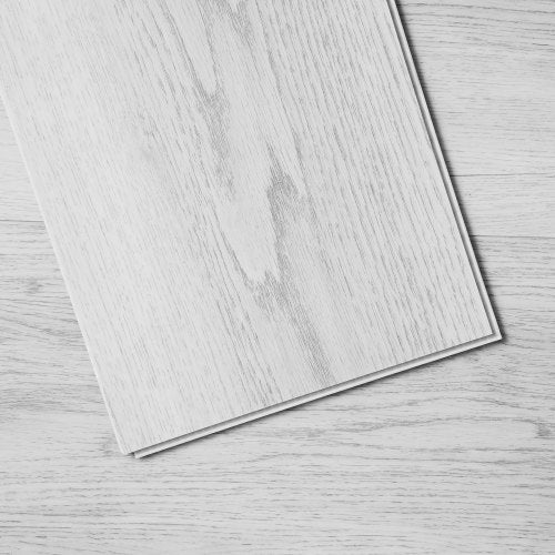 Interlocking Vinyl Floor Tiles 1220 X 185 mm, 10 Tiles 5.5mm Thick Snap Together, Light Gray Wood Grain DIY Flooring for Kitchen, Dining Room, Bedrooms & Bathrooms, Easy for Home Decor
