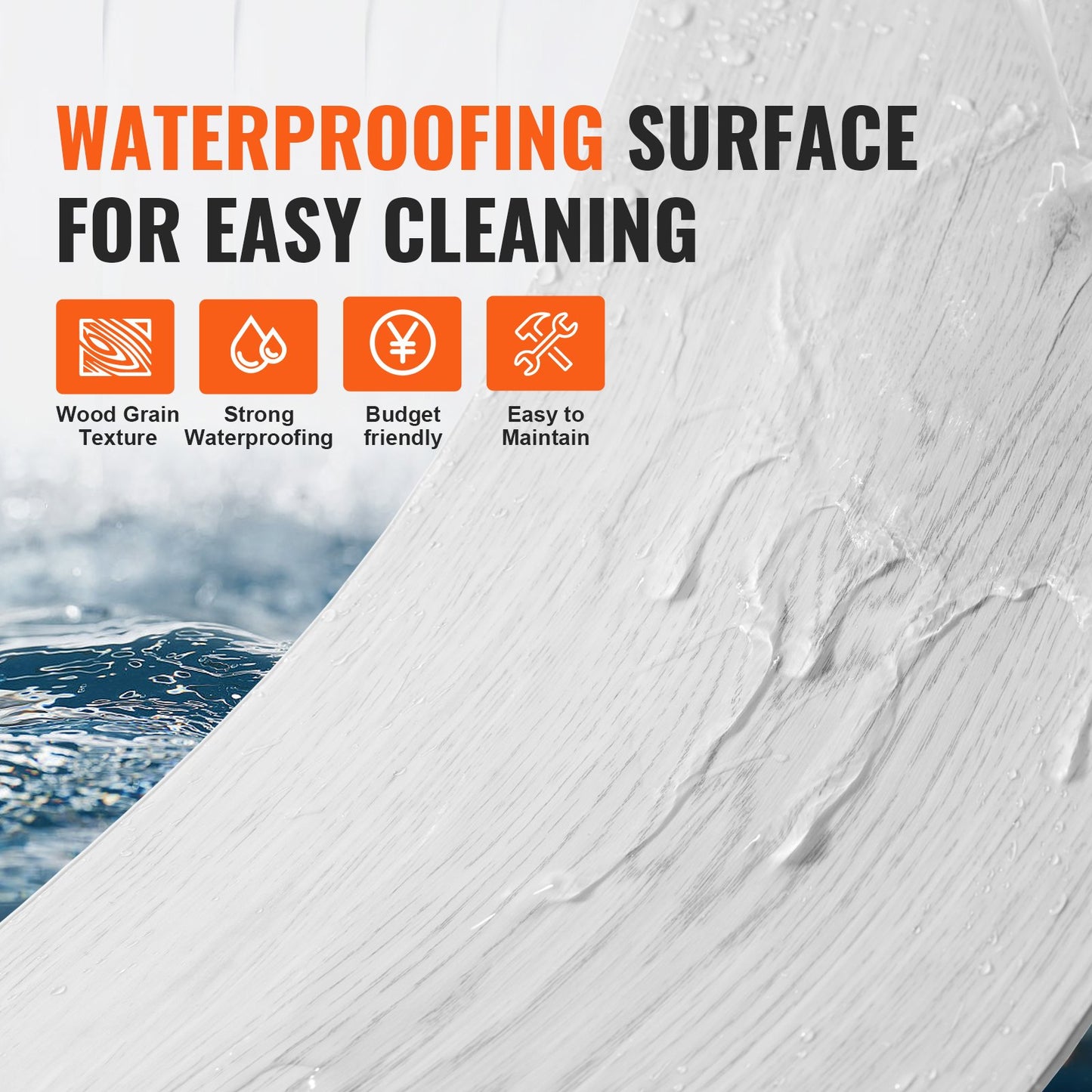 Interlocking Vinyl Floor Tiles 1220 X 185 mm, 10 Tiles 5.5mm Thick Snap Together, Light Gray Wood Grain DIY Flooring for Kitchen, Dining Room, Bedrooms & Bathrooms, Easy for Home Decor