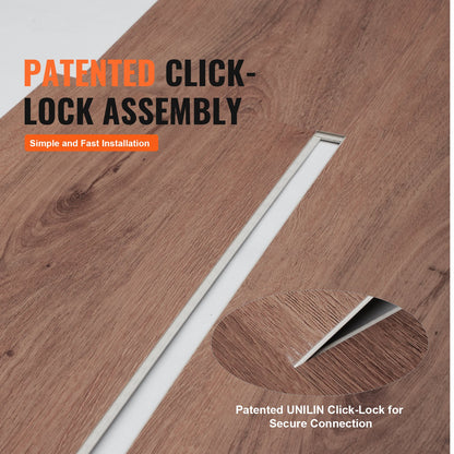 Interlocking Vinyl Floor Tiles 1220 X 185 mm, 10 Tiles 5.5mm Thick Snap Together, Deep Brown Wood Grain DIY Flooring for Kitchen, Dining Room, Bedrooms & Bathrooms, Easy for Home Decor