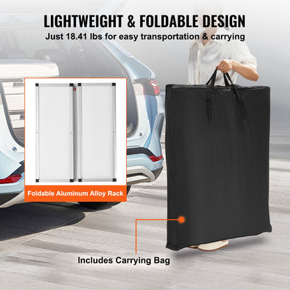 Bärbart mässbord, 78,5 × 38 × 181,5 cm, displaymonter för utställning med vägg, hopfällbart barbord för reklam, popup-podium med förvaringsställ/bärväska